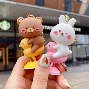 Rubber Dropping Animal Keychain Car Decoration Gift