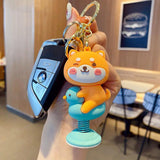 Rubber Dropping Animal Keychain Car Decoration Gift