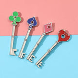 4Pcs RPD Keychains Playing Card Square Plum Heart Keyring for Men