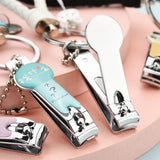 Woven Leather Rope Nail Clippers Ear Spoon Keychain Pendant