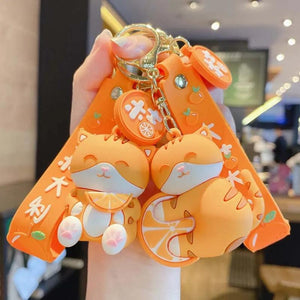 Cartoon Cat Pendant Keychain Couple Gift Charms