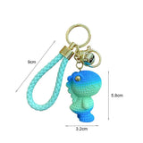 Resin Gradient Wool Dinosaur Keychain Cartoon Keyring Bag Pendant