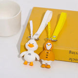 Yellow Duck Keychain Women Anime Bag Pendant Key Ring
