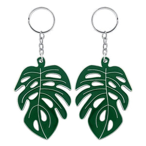 DIY Alloy Hollow Turtle Leaf Keychain Pendant Nordic Green Fresh Drop Oil
