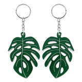 DIY Alloy Hollow Turtle Leaf Keychain Pendant Nordic Green Fresh Drop Oil