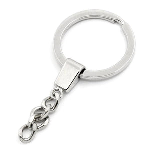 Round Silver Alloy Keychain & Keyring DIY Jewelry Gift Findings 6.2cm x 3cm