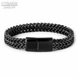 Punk Heavy Weave Chain Men Bracelets Stainless Steel 15mm