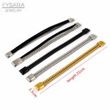 Punk Heavy Weave Chain Men Bracelets Stainless Steel 15mm