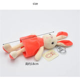 Fluffy Bunny Keychains Rabbit Key Chain Fur Woman Handbag Bag Keyring Pom Pom