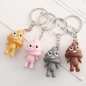 5pcs Spoof Poop Funny 3D Personality Keychain Pendant Jewelry Gift