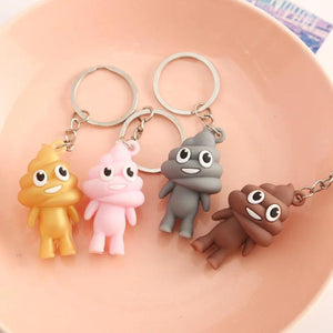 5pcs Spoof Poop Funny 3D Personality Keychain Pendant Jewelry Gift