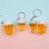 ABS Beer Mug Keychain for Women Girls Food Cup Mark Keyring Car Key Chains