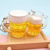 ABS Beer Mug Keychain for Women Girls Food Cup Mark Keyring Car Key Chains