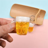 ABS Beer Mug Keychain for Women Girls Food Cup Mark Keyring Car Key Chains
