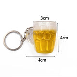 ABS Beer Mug Keychain for Women Girls Food Cup Mark Keyring Car Key Chains
