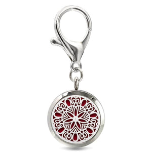 Feather Heart Key Chain Essential Oil Diffuser Magnetic Locket