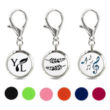 Feather Heart Key Chain Essential Oil Diffuser Magnetic Locket