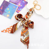 High Scarf Ribbon Bow Tassel Keychain Bag Charm Pendant