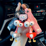Funny Eyes Ostrich Epoxy Keychain Pop Car Key Pendant Bag Small Ornament Couple