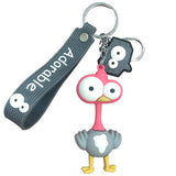 Funny Eyes Ostrich Epoxy Keychain Pop Car Key Pendant Bag Small Ornament Couple