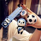 Cute Panda Keychain Soft Silicone Bag Pendant Animal Key Chains