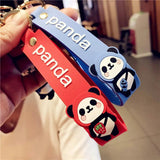 Cute Panda Keychain Soft Silicone Bag Pendant Animal Key Chains