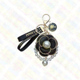 Pearl String Camellia Keychain Bag Pendant Ladies Car Keychain Pendant