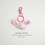 Milk Tea Bear Key Chain Pendant for Women Girls