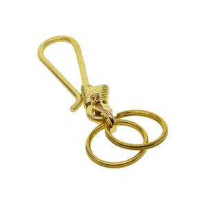 Brass Hook Keychain Clasp with Ring Bag Keyfob