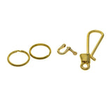 Brass Hook Keychain Clasp with Ring Bag Keyfob