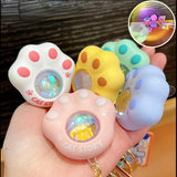 Cartoon Cat Paw Light Glowing Keychain Sunset Light Luminous Keychain