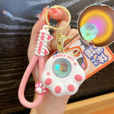 Cartoon Cat Paw Light Glowing Keychain Sunset Light Luminous Keychain