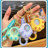 Cartoon Cat Paw Light Glowing Keychain Sunset Light Luminous Keychain