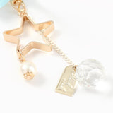 Metal Star Ribbon Bow Keychain for Women