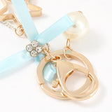 Metal Star Ribbon Bow Keychain for Women