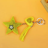 Double Heart Key Chain with Crystal Rhinestone Key Women