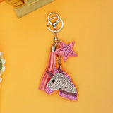 Double Heart Key Chain with Crystal Rhinestone Key Women