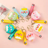 Yellow Duck Coin Purse Keychain Silicone Chicken Headphone Bag Pendant Keyring