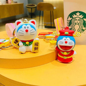 Doraemon Keychain Nobita Shizuka Doll Keyring Kids Gift