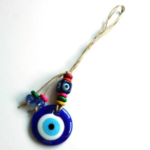 Lucky Eye Glass Evil Eye Pendant Wall Hanging Beads Rope Chain Decoration