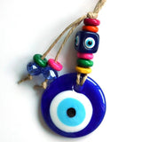 Lucky Eye Glass Evil Eye Pendant Wall Hanging Beads Rope Chain Decoration