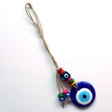 Lucky Eye Glass Evil Eye Pendant Wall Hanging Beads Rope Chain Decoration