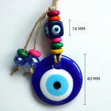 Lucky Eye Glass Evil Eye Pendant Wall Hanging Beads Rope Chain Decoration