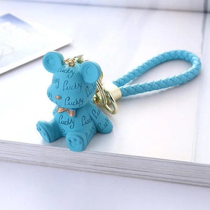 Cute Cartoon Lucky Bell Rabbit Keychain for Women Girls