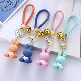 Cute Cartoon Lucky Bell Rabbit Keychain for Women Girls