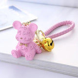 Cute Cartoon Lucky Bell Rabbit Keychain for Women Girls