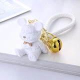 Cute Cartoon Lucky Bell Rabbit Keychain for Women Girls