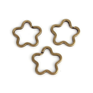 10pcs Flower Keychain Circle Keyring Findings DIY Rings Accessories