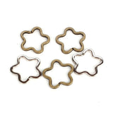 10pcs Flower Keychain Circle Keyring Findings DIY Rings Accessories