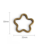 10pcs Flower Keychain Circle Keyring Findings DIY Rings Accessories